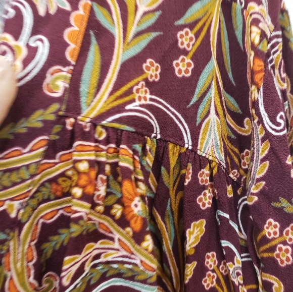 Soft, Slinky, pull over, purple, orange, paisley print tunic blouse 3X, NWT - Picture 11 of 14